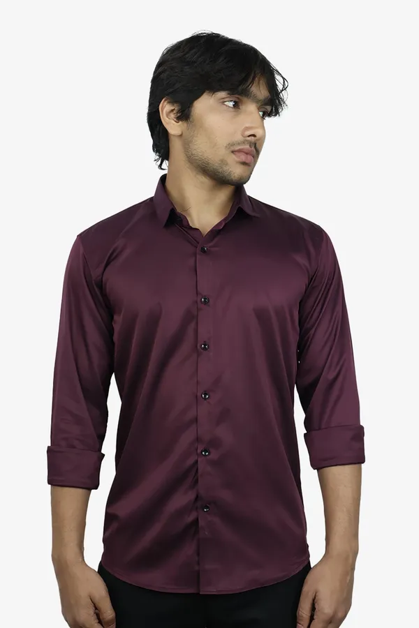 Wine_Slim_Fit_Premium_Casual_Shirt_For_Men