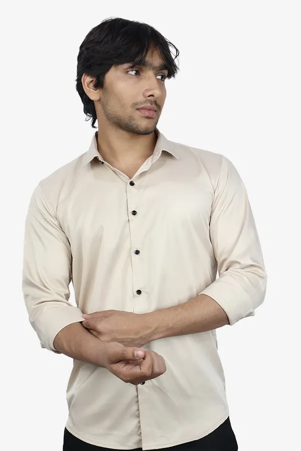Cream_Slim_Fit_Premium_Casual_Shirt_For_Men