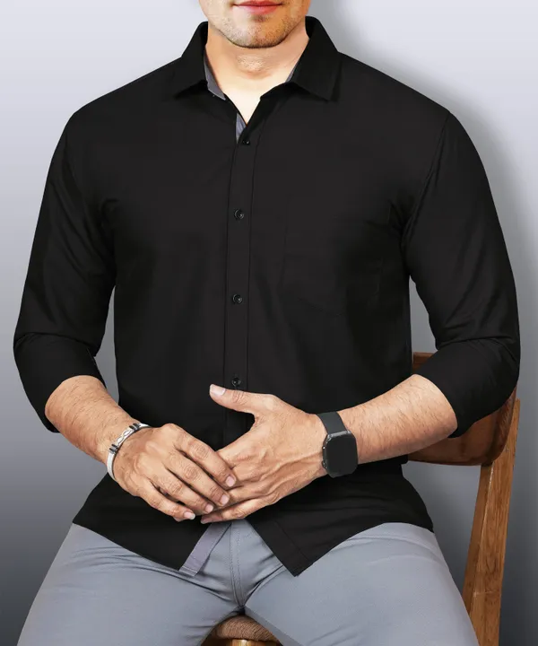 Black_Slim_Fit_Premium_Casual_Shirt_For_Men