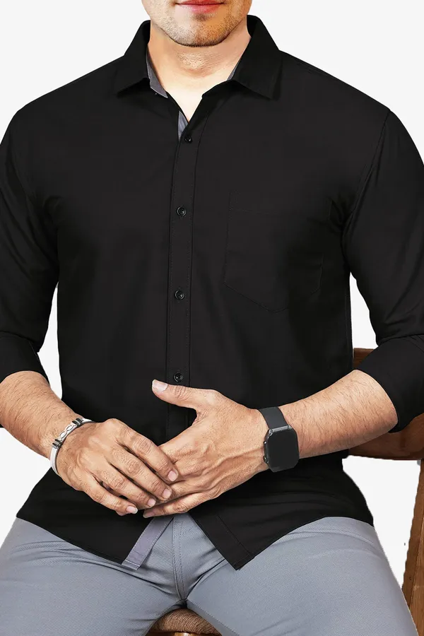 Black_Slim_Fit_Premium_Casual_Shirt_For_Men