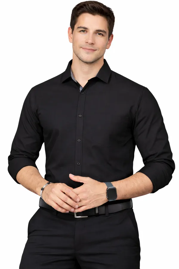 Black_Slim_Fit_Premium_Casual_Shirt_For_Men