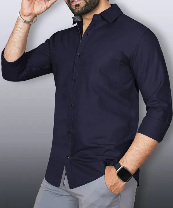 Dark_Blue_Slim_Fit_Premium_Casual_Shirt_For_Men
