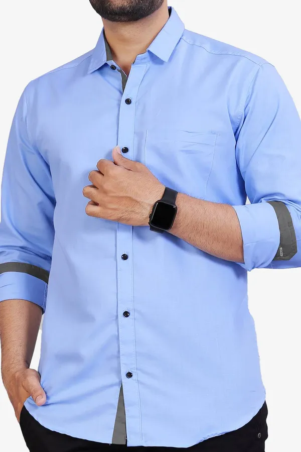 Light_Blue_Slim_Fit_Premium_Casual_Shirt_For_Men