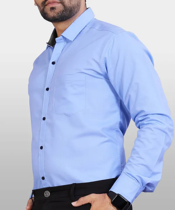 Light_Blue_Slim_Fit_Premium_Casual_Shirt_For_Men
