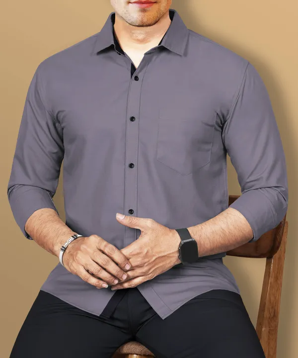 Dark_Grey_Slim_Fit_Premium_Casual_Shirt_For_Men
