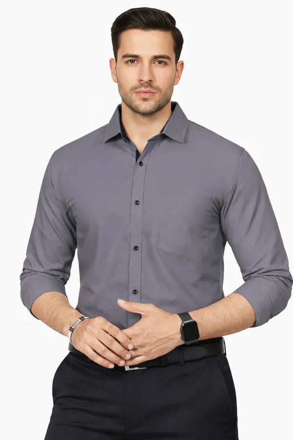 Dark_Grey_Slim_Fit_Premium_Casual_Shirt_For_Men