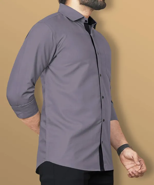 Dark_Grey_Slim_Fit_Premium_Casual_Shirt_For_Men