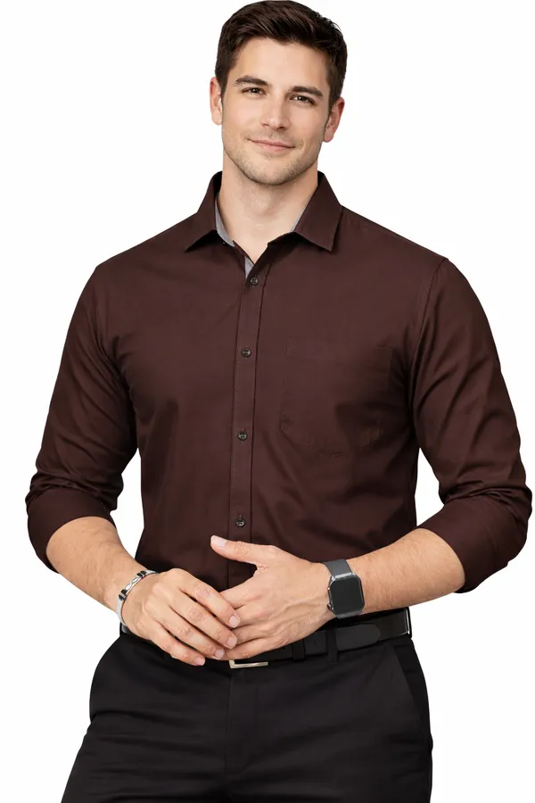 Brown_Slim_Fit_Premium_Casual_Shirt_For_Men