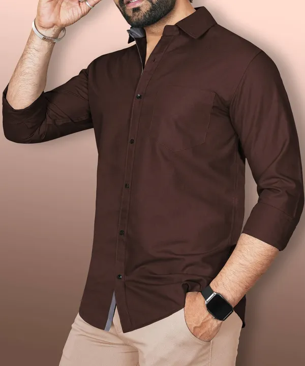 Brown_Slim_Fit_Premium_Casual_Shirt_For_Men