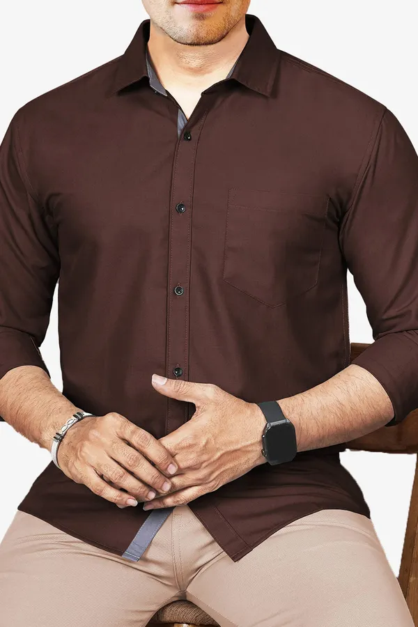 Brown_Slim_Fit_Premium_Casual_Shirt_For_Men