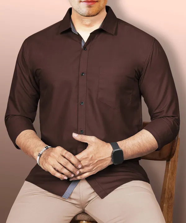 Brown_Slim_Fit_Premium_Casual_Shirt_For_Men