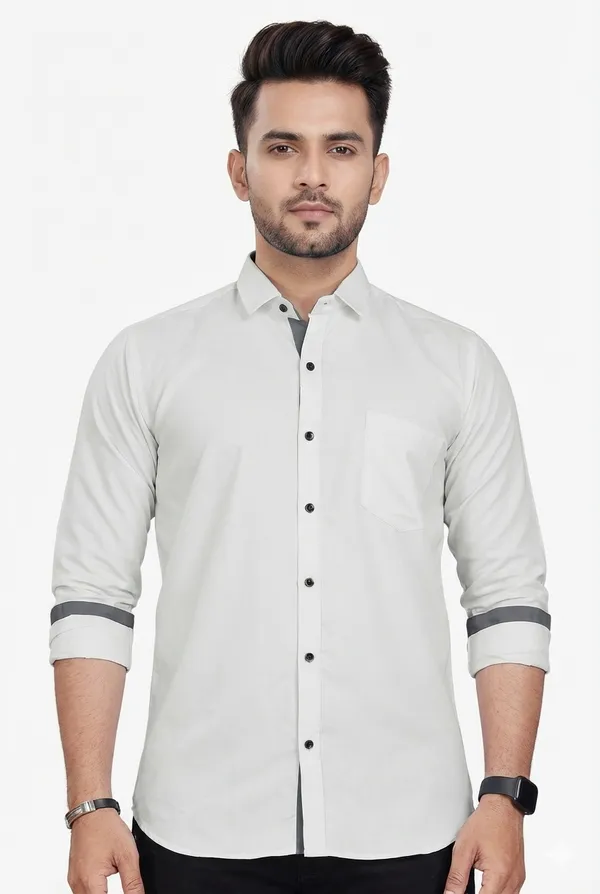 White_Slim_Fit_Premium_Casual_Shirt_For_Men