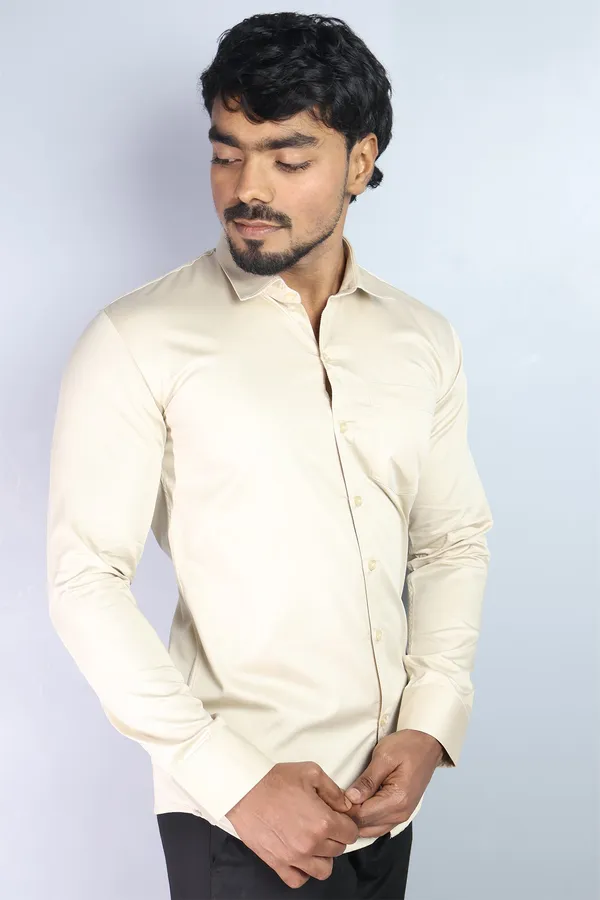 Cream_Slim_Fit_Premium_Casual_Shirt_For_Men