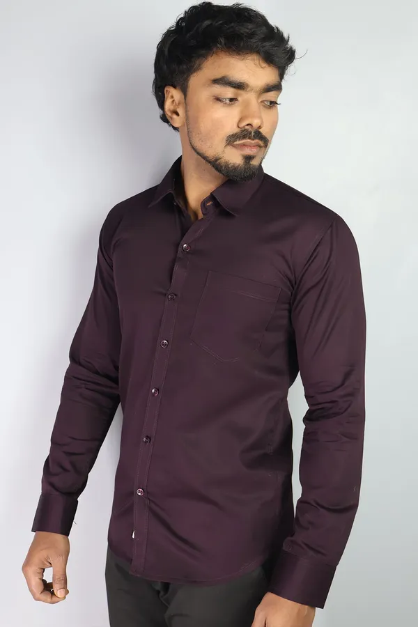 Wine_Slim_Fit_Premium_Casual_Shirt_For_Men