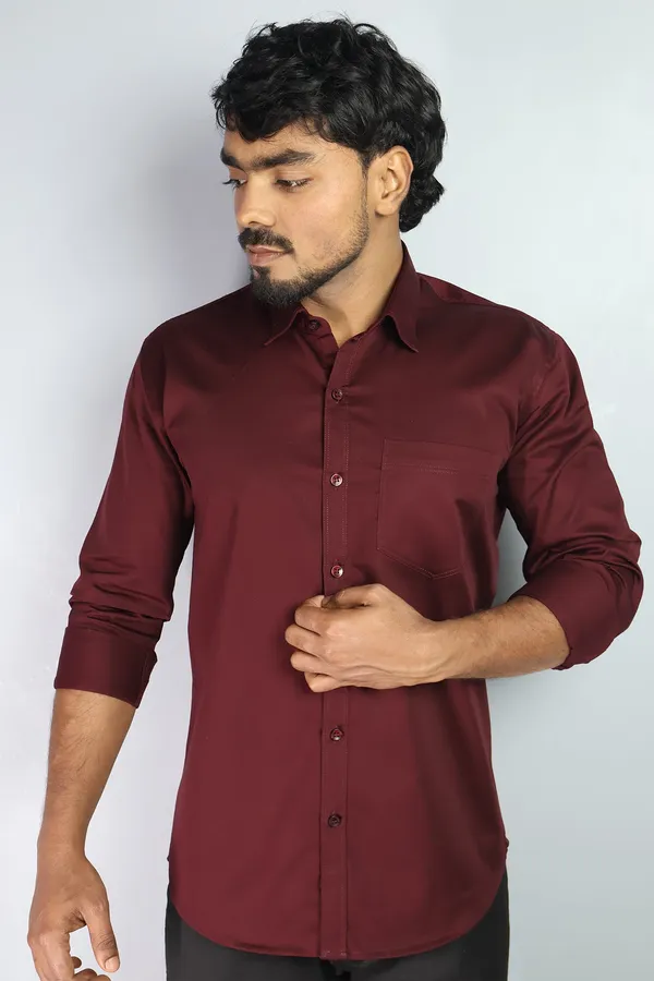 Maroon_Slim_Fit_Premium_Casual_Shirt_For_Men