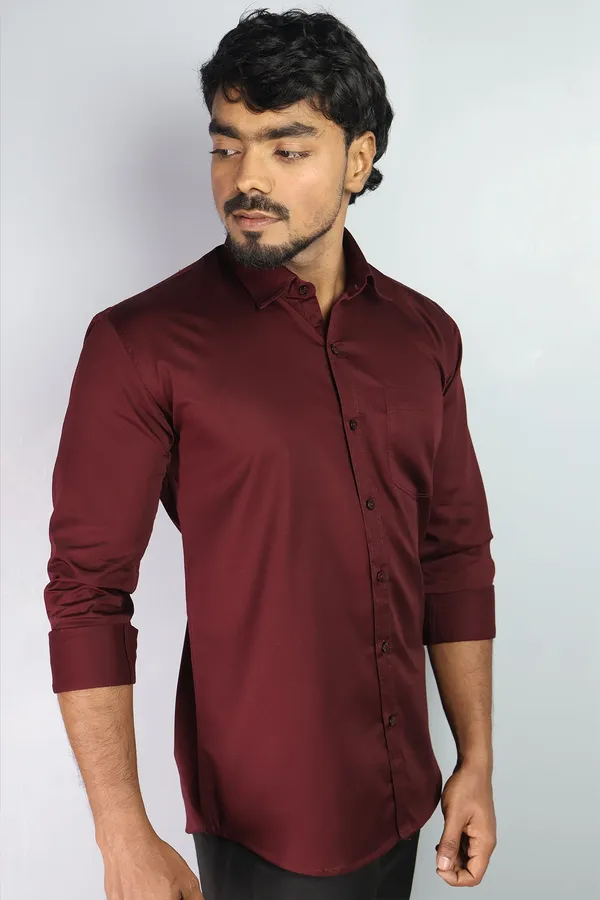 Maroon_Slim_Fit_Premium_Casual_Shirt_For_Men