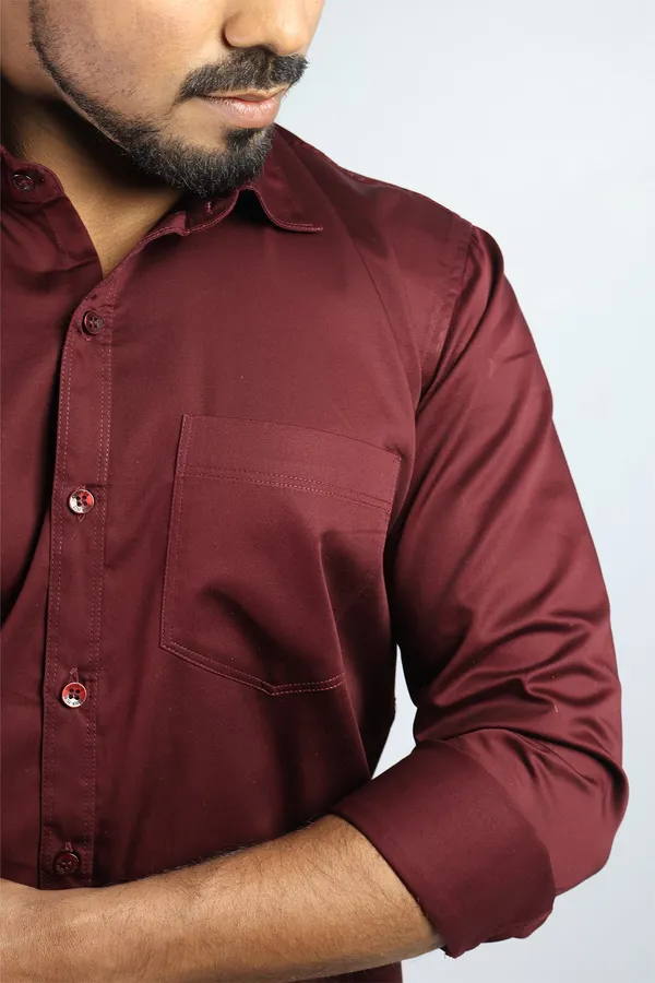 Maroon_Slim_Fit_Premium_Casual_Shirt_For_Men
