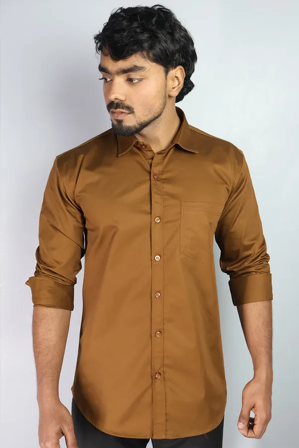 Brown_Slim_Fit_Premium_Casual_Shirt_For_Men