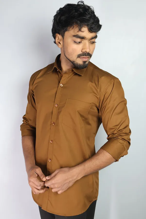 Brown_Slim_Fit_Premium_Casual_Shirt_For_Men
