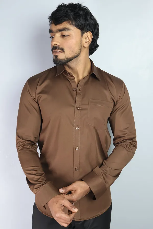 Coffee_Slim_Fit_Premium_Casual_Shirt_For_Men