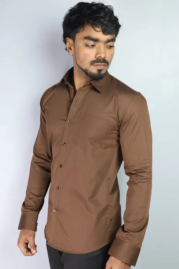 Coffee_Slim_Fit_Premium_Casual_Shirt_For_Men