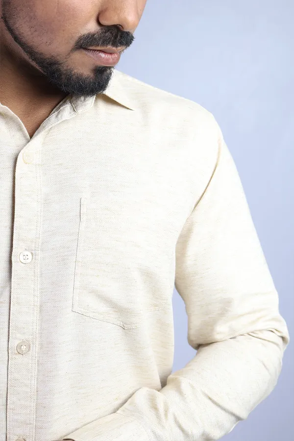 Cream_Slim_Fit_Premium_Casual_Shirt_For_Men