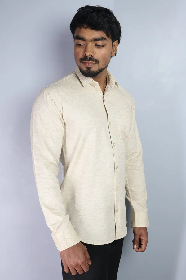 Cream_Slim_Fit_Premium_Casual_Shirt_For_Men