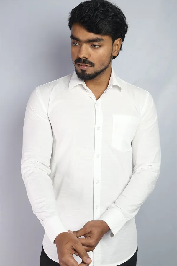 White_Slim_Fit_Premium_Casual_Shirt_For_Men