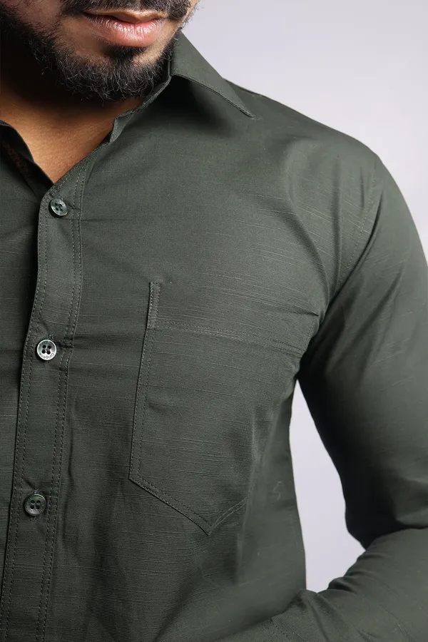 Bottle_Green_Slim_Fit_Premium_Casual_Shirt_For_Men