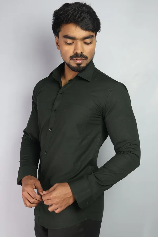 Bottle_Green_Slim_Fit_Premium_Casual_Shirt_For_Men