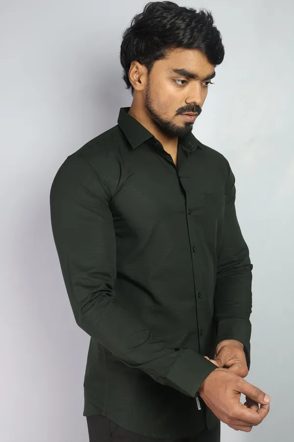 Bottle_Green_Slim_Fit_Premium_Casual_Shirt_For_Men
