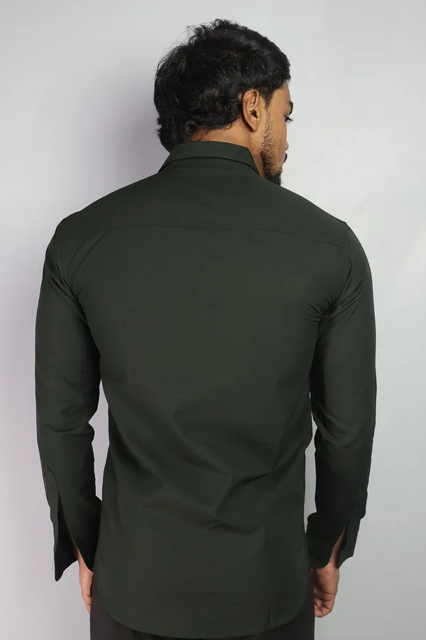 Bottle_Green_Slim_Fit_Premium_Casual_Shirt_For_Men