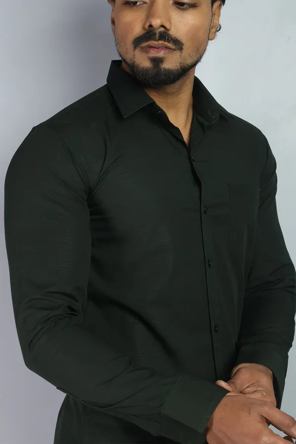 Bottle_Green_Slim_Fit_Premium_Casual_Shirt_For_Men