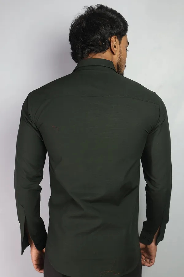 Bottle_Green_Slim_Fit_Premium_Casual_Shirt_For_Men