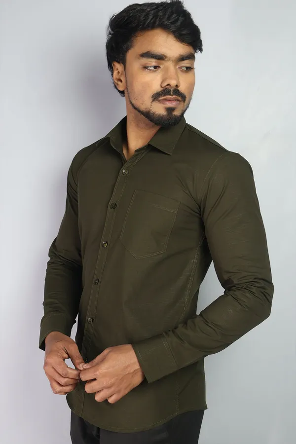 Mehandi_Slim_Fit_Premium_Casual_Shirt_For_Men
