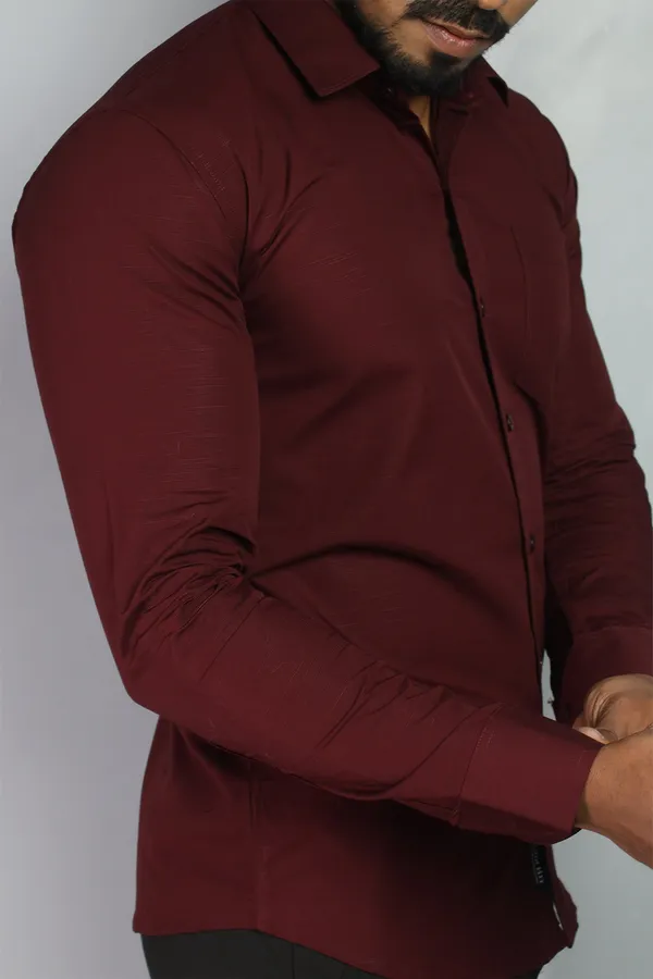 Maroon_Slim_Fit_Premium_Casual_Shirt_For_Men