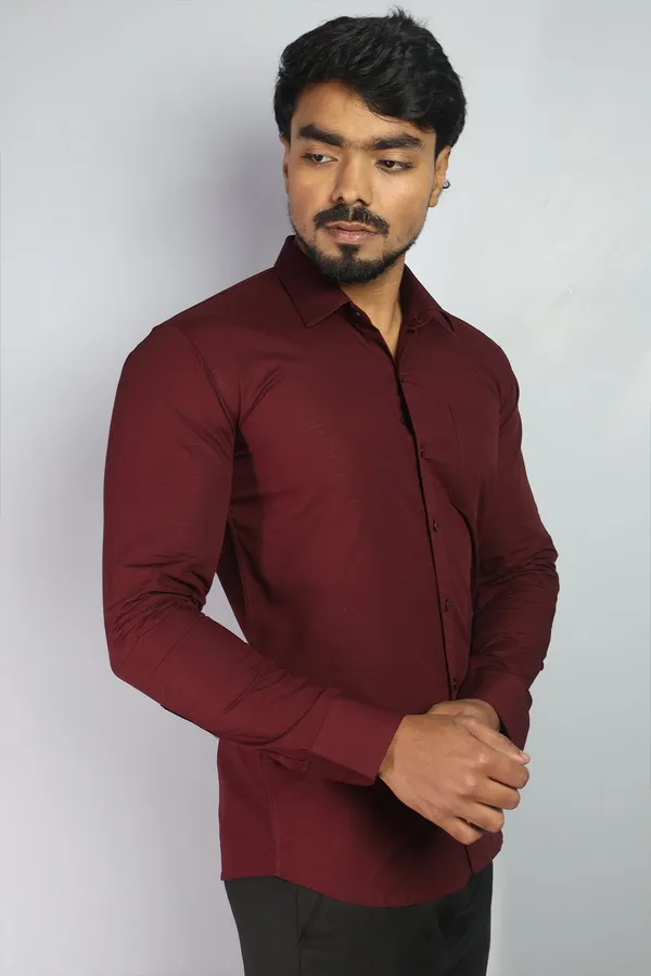 Maroon_Slim_Fit_Premium_Casual_Shirt_For_Men