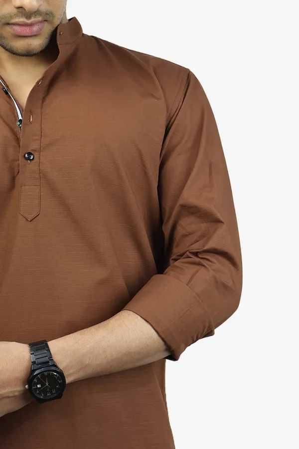 Brown_Slim_Fit_Premium_Mandarin_Collar_Casual_Shirt_For_Men