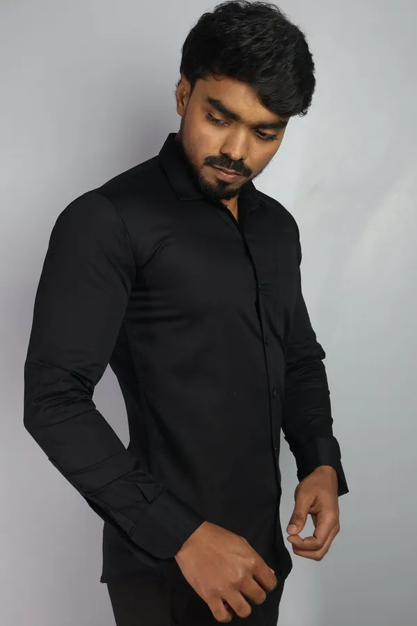 Black_Slim_Fit_Premium_Casual_Shirt_For_Men