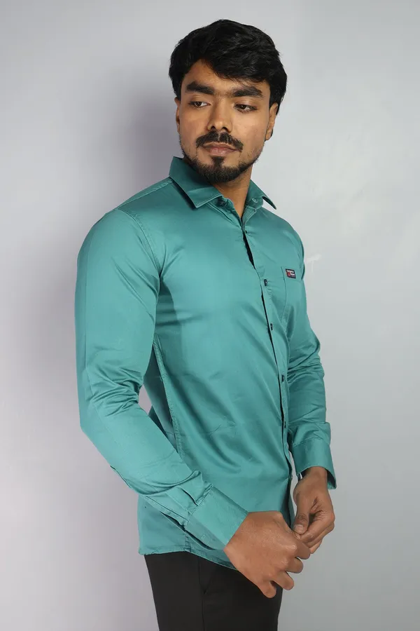 Teal_Slim_Fit_Premium_Casual_Shirt_For_Men