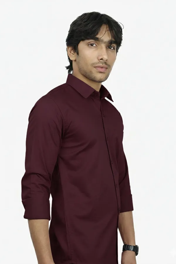 Wine_Slim_Fit_Premium_Casual_Shirt_For_Men