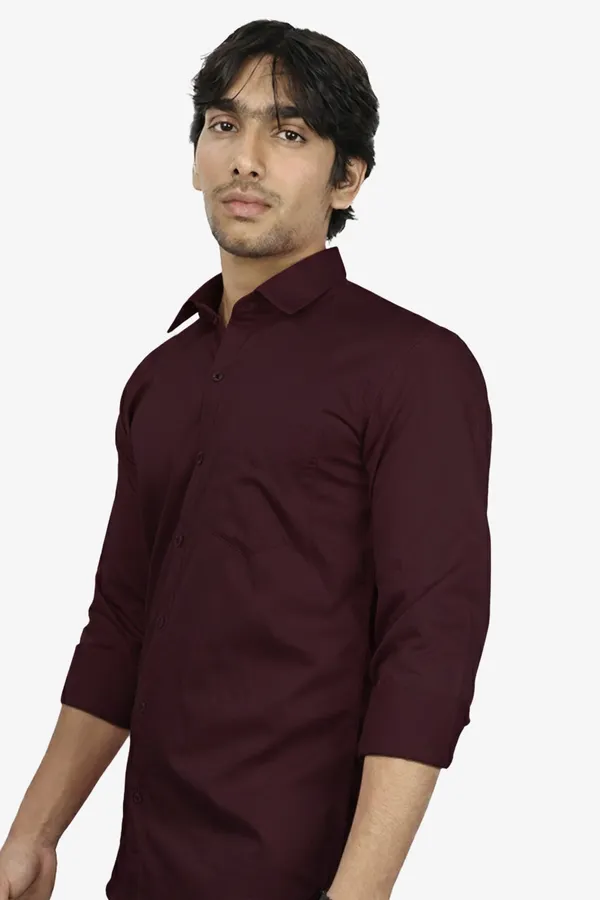 Wine_Slim_Fit_Premium_Casual_Shirt_For_Men