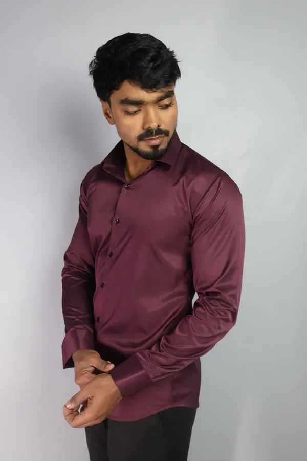 Wine_Slim_Fit_Premium_Casual_Shirt_For_Men