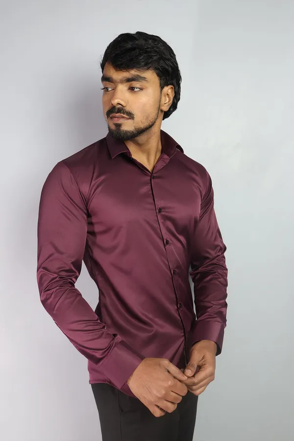 Wine_Slim_Fit_Premium_Casual_Shirt_For_Men