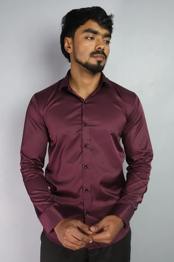 Wine_Slim_Fit_Premium_Casual_Shirt_For_Men