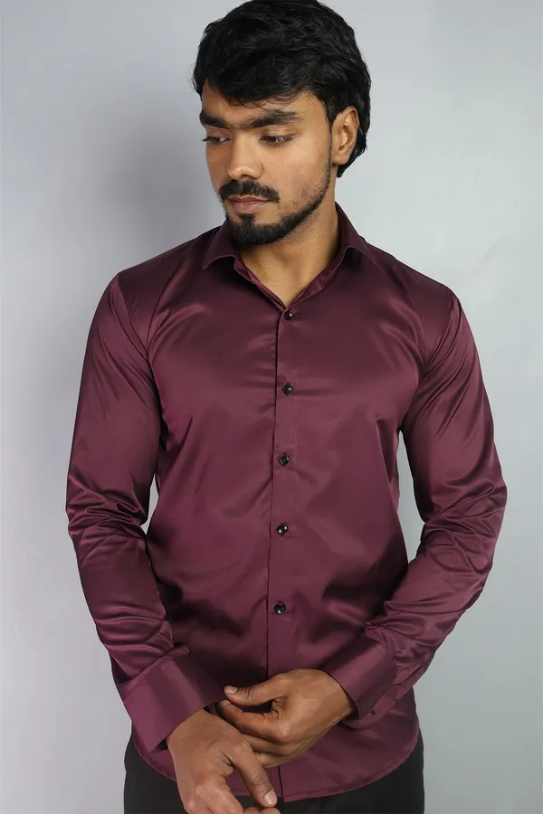Wine_Slim_Fit_Premium_Casual_Shirt_For_Men