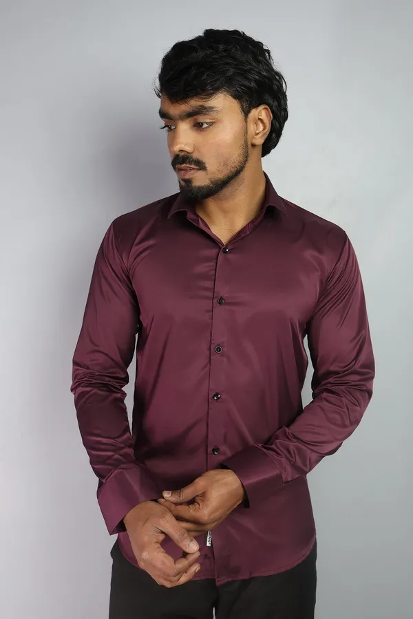 Wine_Slim_Fit_Premium_Casual_Shirt_For_Men