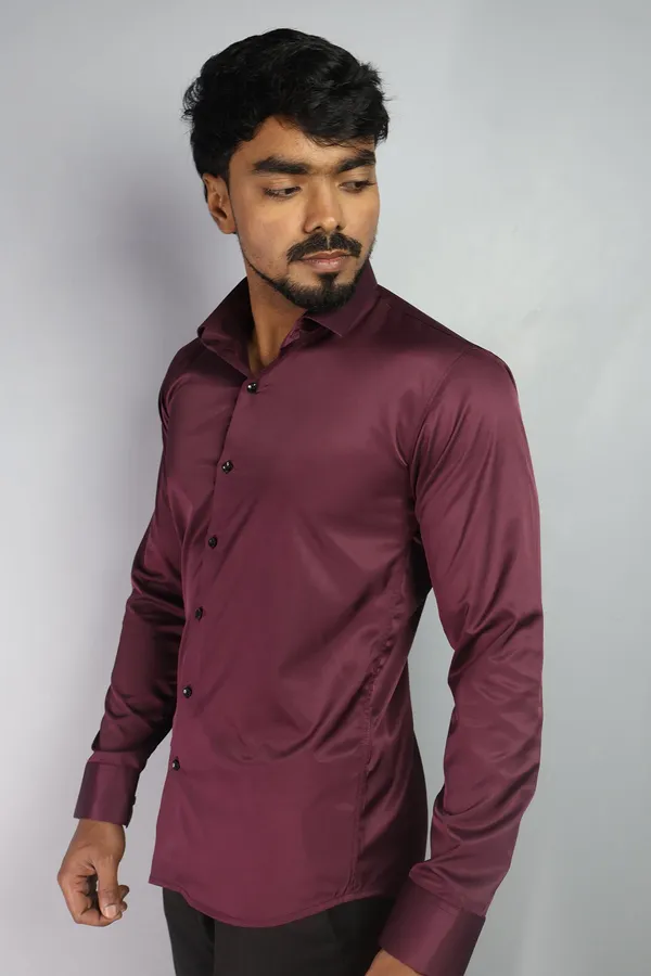 Wine_Slim_Fit_Premium_Casual_Shirt_For_Men
