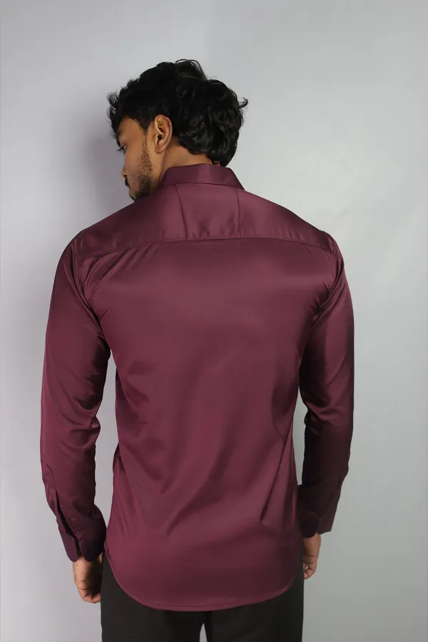 Wine_Slim_Fit_Premium_Casual_Shirt_For_Men