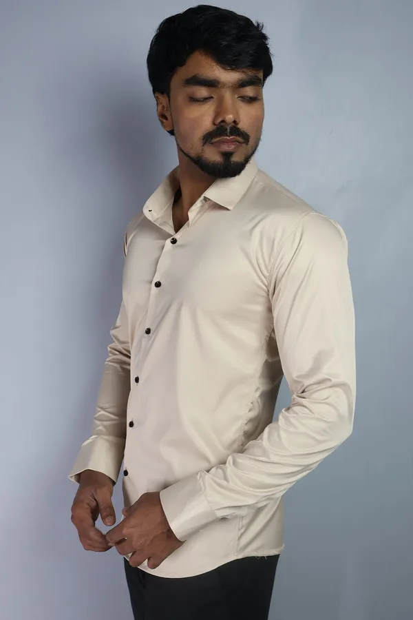 Cream_Slim_Fit_Premium_Casual_Shirt_For_Men